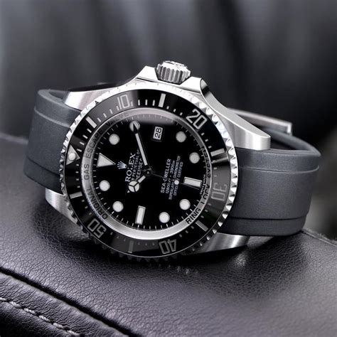 Rolex with black rubber band